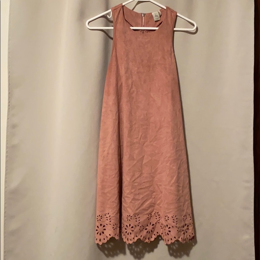 Suede t back dress